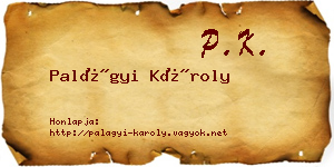 Palágyi Károly névjegykártya